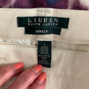 Ralph Lauren Ivory Adelle Straight Leg Pants Sz 4